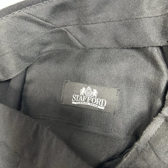 Stafford Mens Tuxedo Dress Pants Tag 38x32 100% New Wool Classic Pleated Front - Picture 5 of 9